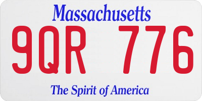 MA license plate 9QR776