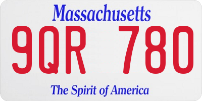 MA license plate 9QR780