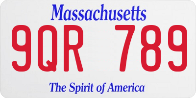 MA license plate 9QR789