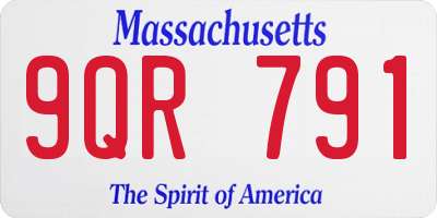 MA license plate 9QR791