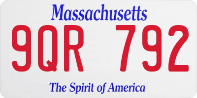 MA license plate 9QR792