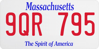 MA license plate 9QR795