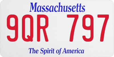 MA license plate 9QR797