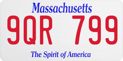 MA license plate 9QR799