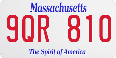 MA license plate 9QR810