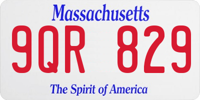 MA license plate 9QR829