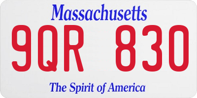 MA license plate 9QR830
