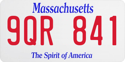 MA license plate 9QR841