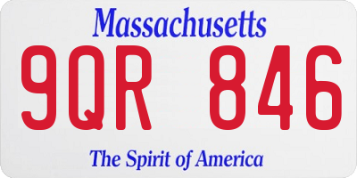 MA license plate 9QR846