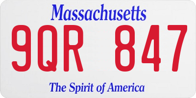 MA license plate 9QR847