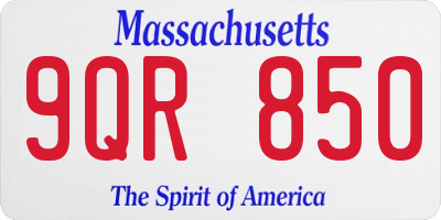 MA license plate 9QR850