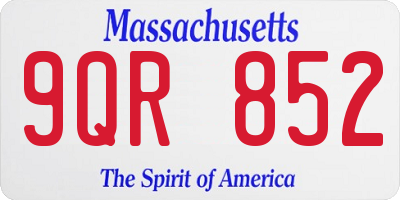 MA license plate 9QR852