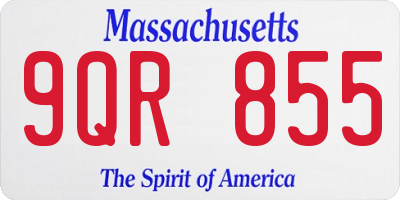 MA license plate 9QR855