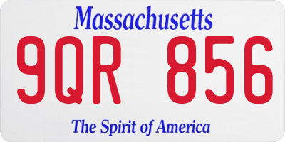 MA license plate 9QR856