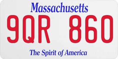 MA license plate 9QR860