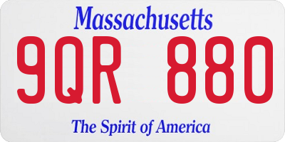 MA license plate 9QR880