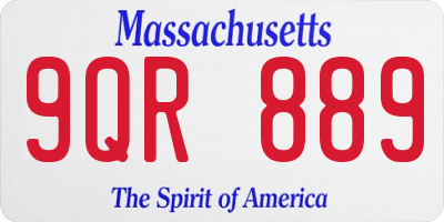 MA license plate 9QR889
