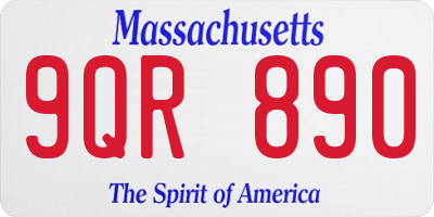 MA license plate 9QR890