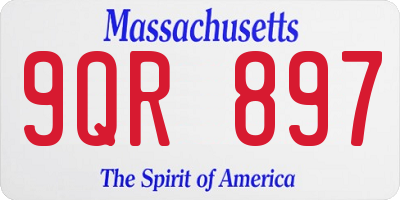 MA license plate 9QR897
