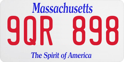MA license plate 9QR898