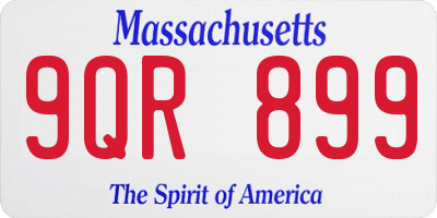 MA license plate 9QR899