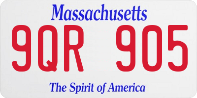 MA license plate 9QR905