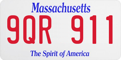 MA license plate 9QR911