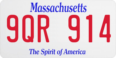 MA license plate 9QR914