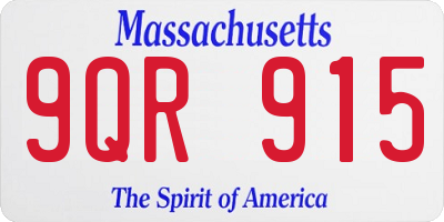 MA license plate 9QR915
