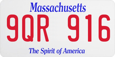 MA license plate 9QR916