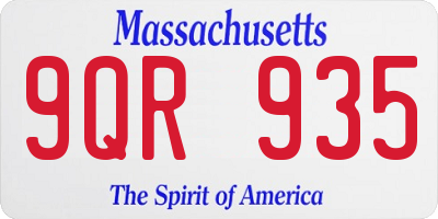 MA license plate 9QR935