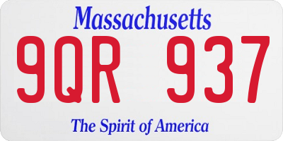 MA license plate 9QR937