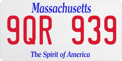 MA license plate 9QR939