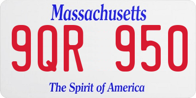 MA license plate 9QR950