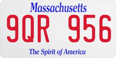 MA license plate 9QR956