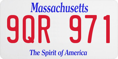MA license plate 9QR971