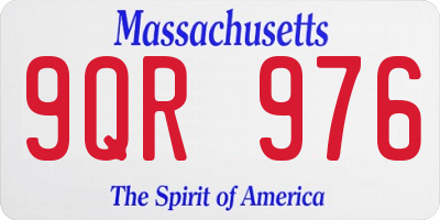 MA license plate 9QR976