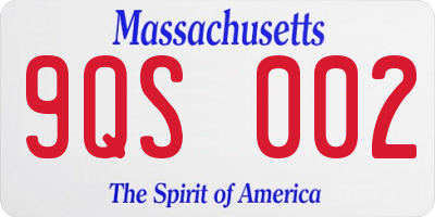 MA license plate 9QS002
