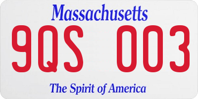 MA license plate 9QS003