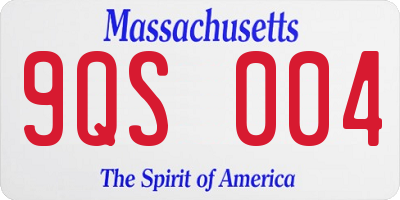 MA license plate 9QS004