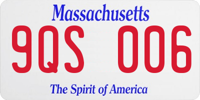 MA license plate 9QS006