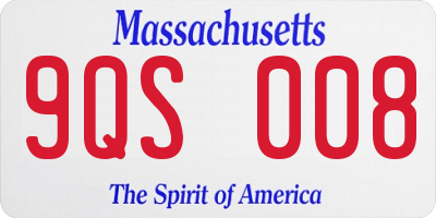 MA license plate 9QS008