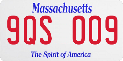 MA license plate 9QS009