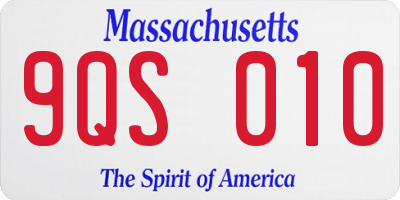 MA license plate 9QS010