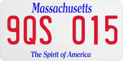 MA license plate 9QS015