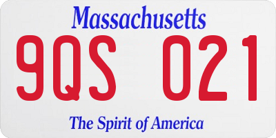 MA license plate 9QS021