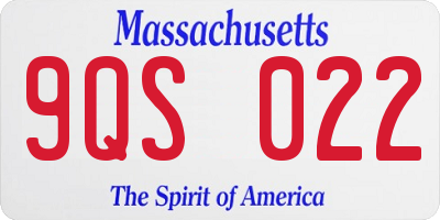 MA license plate 9QS022