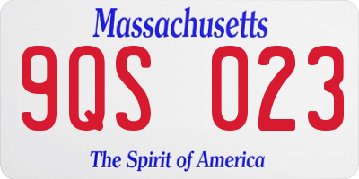 MA license plate 9QS023