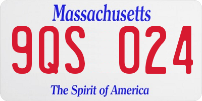 MA license plate 9QS024