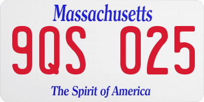 MA license plate 9QS025